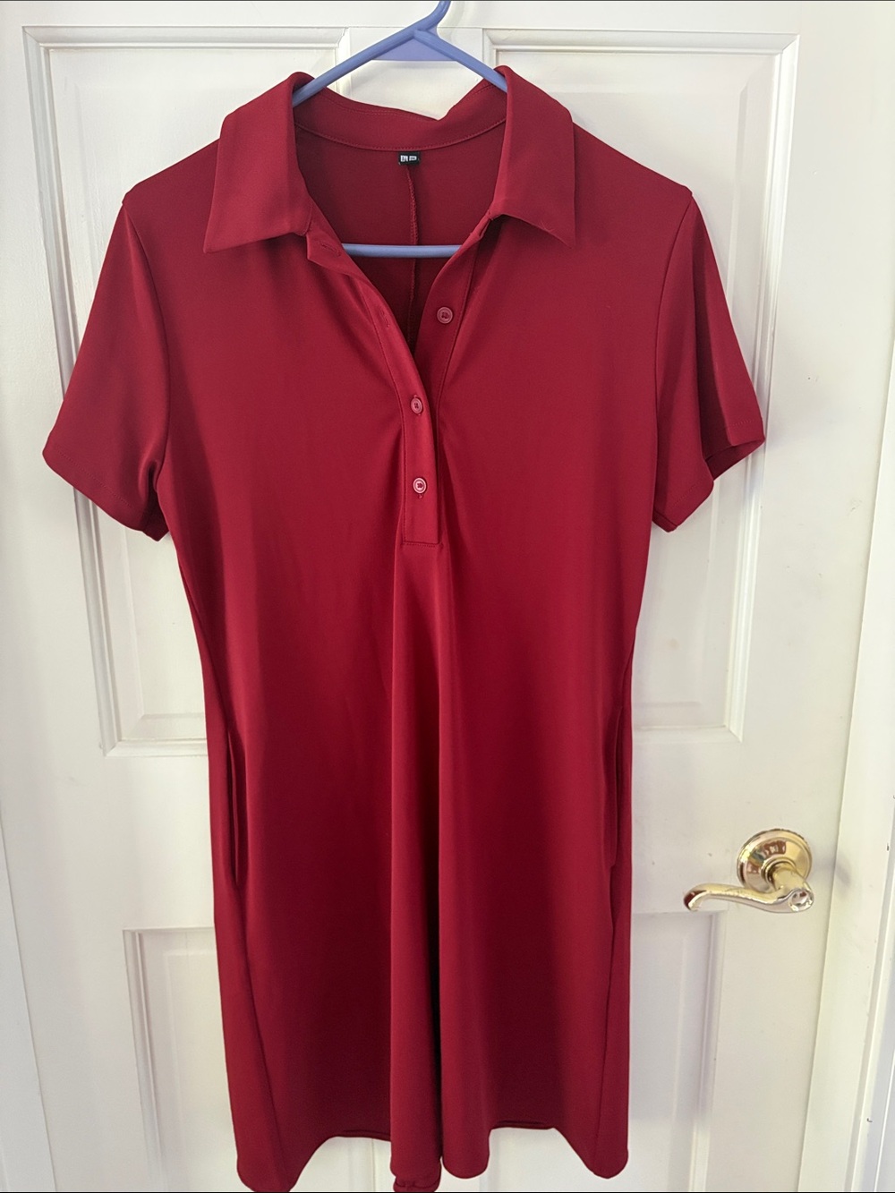 Uniqlo Burgundy Polo-Style Mini Dress